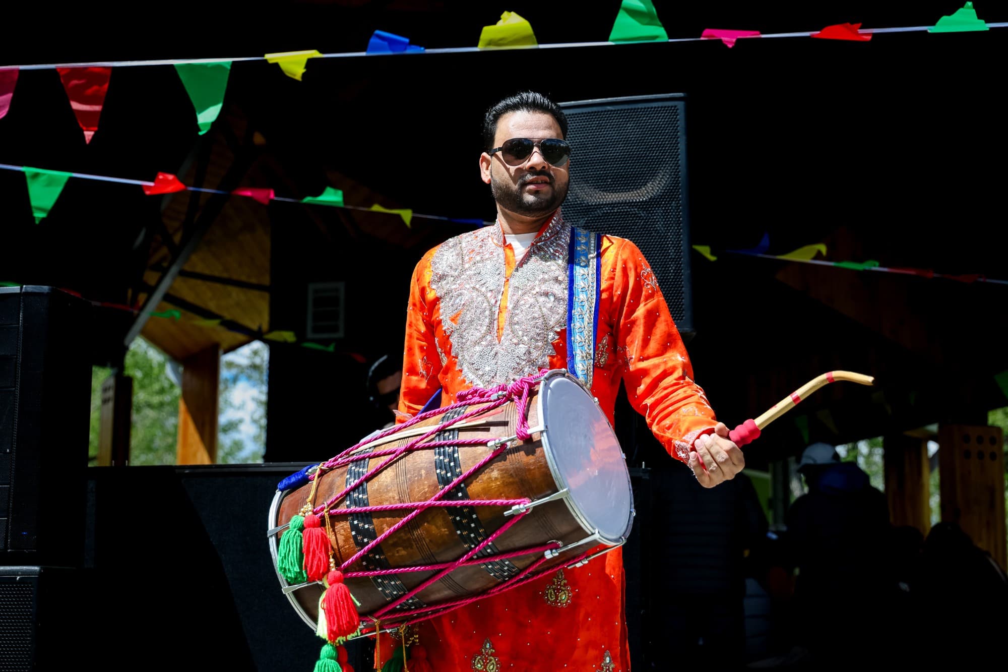 Live dhol keeps the energy high